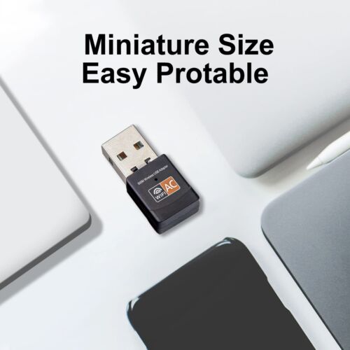 600 Mbps Dual Band USB WiFi Dongle Wireless LAN Adapter 802.11ac/a/b 5 GHz/2,4 GHz - Bild 2 von 5