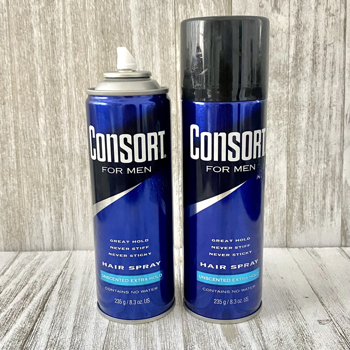 2x Consort for Men Hair Spray 8.3 oz Unscented Extra Hold NEW 1 No Lid