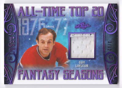2019-20 Leaf In the Game Used Hockey Guy LaFleur All-Time Top Fantasy PURPLE /12
