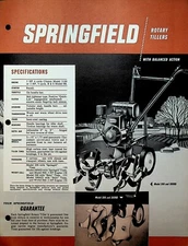 Springfield Rotary Tillers Series Brochure 1959 Springfield Ohio 300 300HD