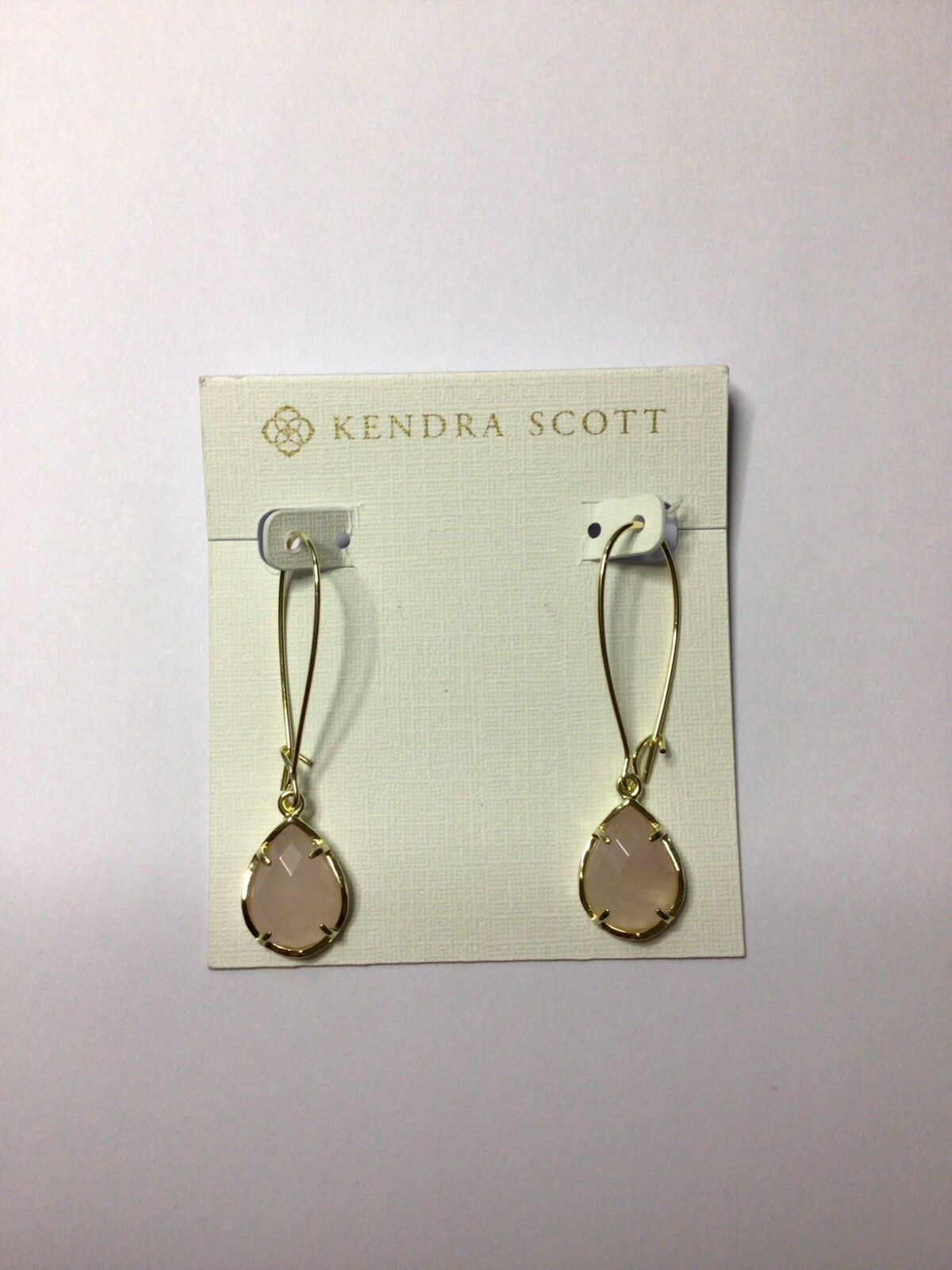 2025 Kendra Scott Gold Rose Pink Dee Teardrop Dangle Earrings NWOT