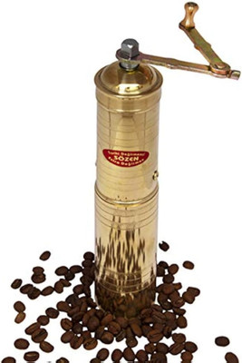 9'' Handmade Manual Brass Coffee Mill Grinder Sozen, Portable Stainless Steel Con