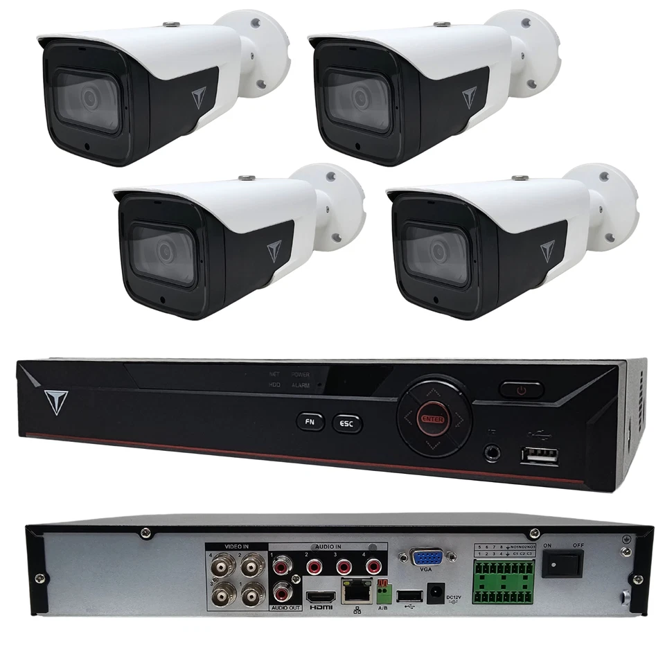 MSW Kit Videosorveglianza con XVR 4 Canali e 4 Telecamere Bullet Full HD IR 80 metri