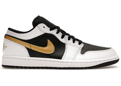 air jordan sneaker 1 Low weiß schwarz metallic gold swoosh - 553558-172 - EU40,5