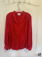 Vintage Oscar De La Renta Expressions Professional Style Blouse Size 8 Pre-Owned