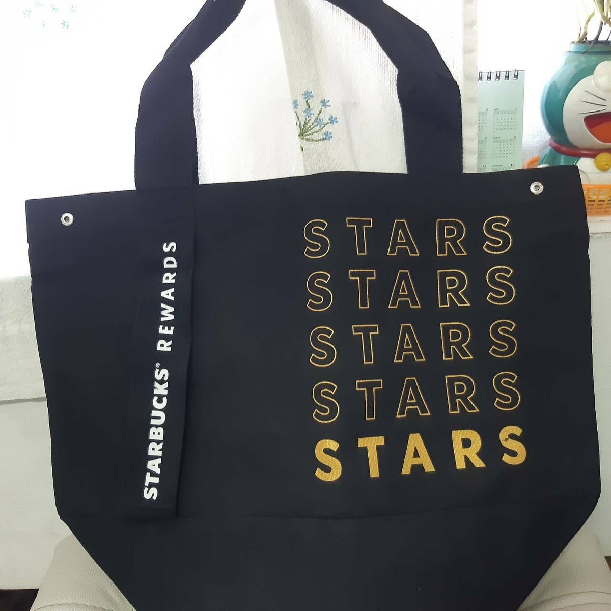 Starbucks Rewards Coffee Tote Bag Siren Logo Black Special Edition 