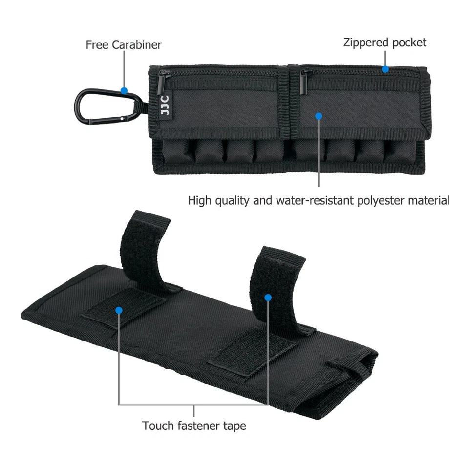 JJC 8Slots 18650 Battery Pouch Case Bag Holder with Zipper Pocket for SD TF Card - Image 2 of 4