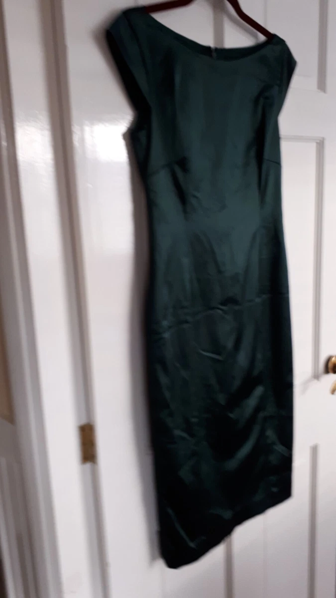 COAST Sleeveless Green Bodycon Satin Dress Size 12 UK CHARITY SALE