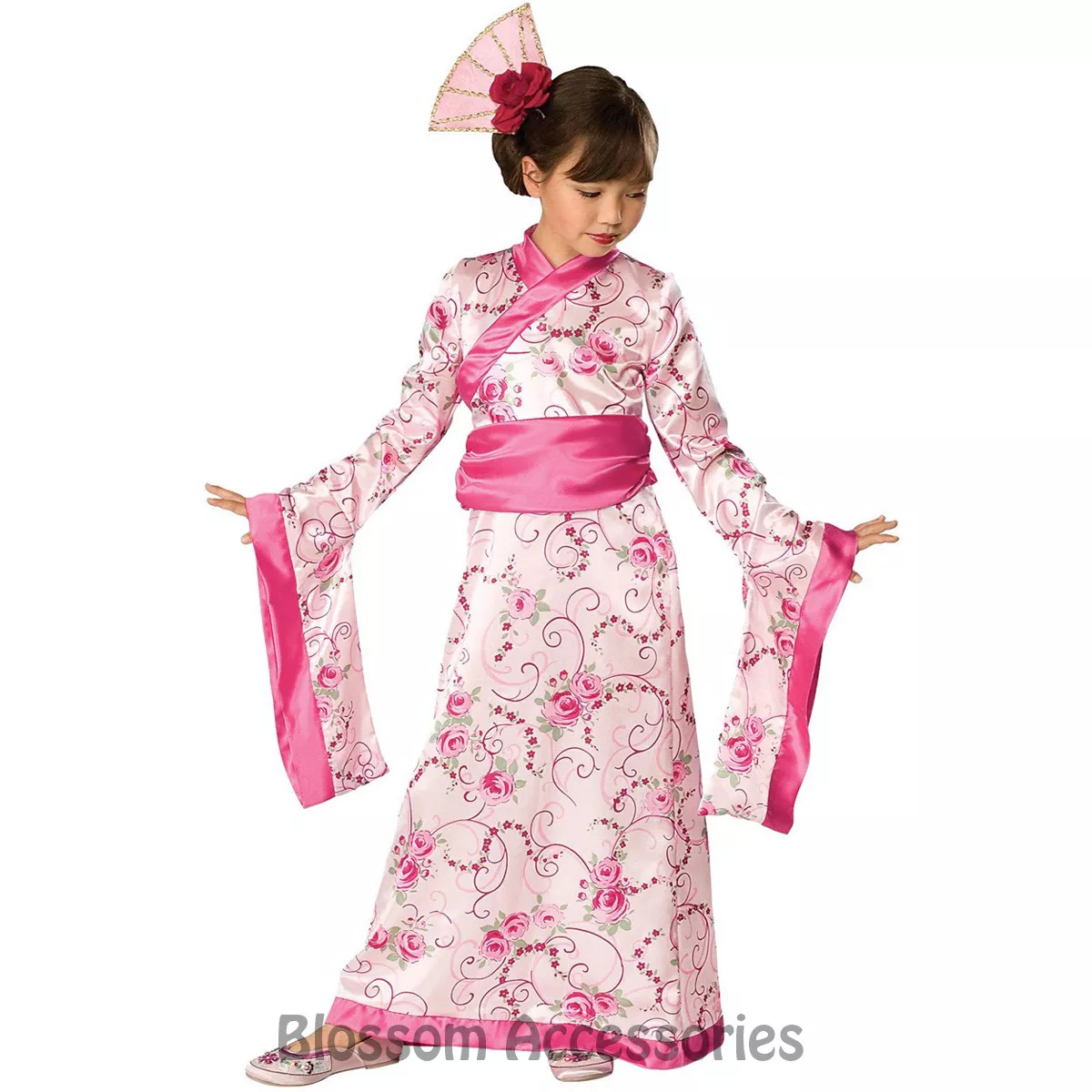 CK358 Child Asian Princess Japanese Girls Kimono Geisha Fancy Dress Up  Costume