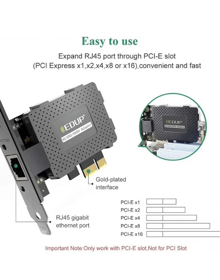 PCI-E Gigabyte network adaptor Brand New Boxed - Image 4 of 4