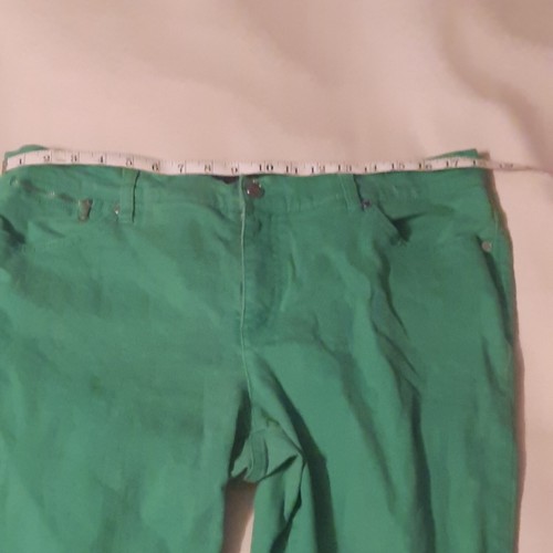 LRL Lauren Jeans Co. Ralph Lauren Green Denim Women's Jeans Size- 16 - Picture 2 of 6