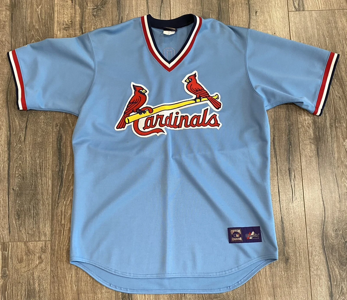 St. Louis Cardinals Jersey Blue Majestic Throwback Cooperstown 