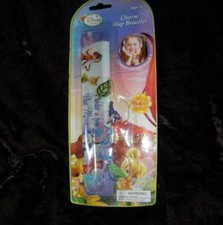 NEW DISNEY,TINKERBELL FAIRIES CHARM SLAP BRACELET  4 CHARMS, UNDER A BLUE MOON