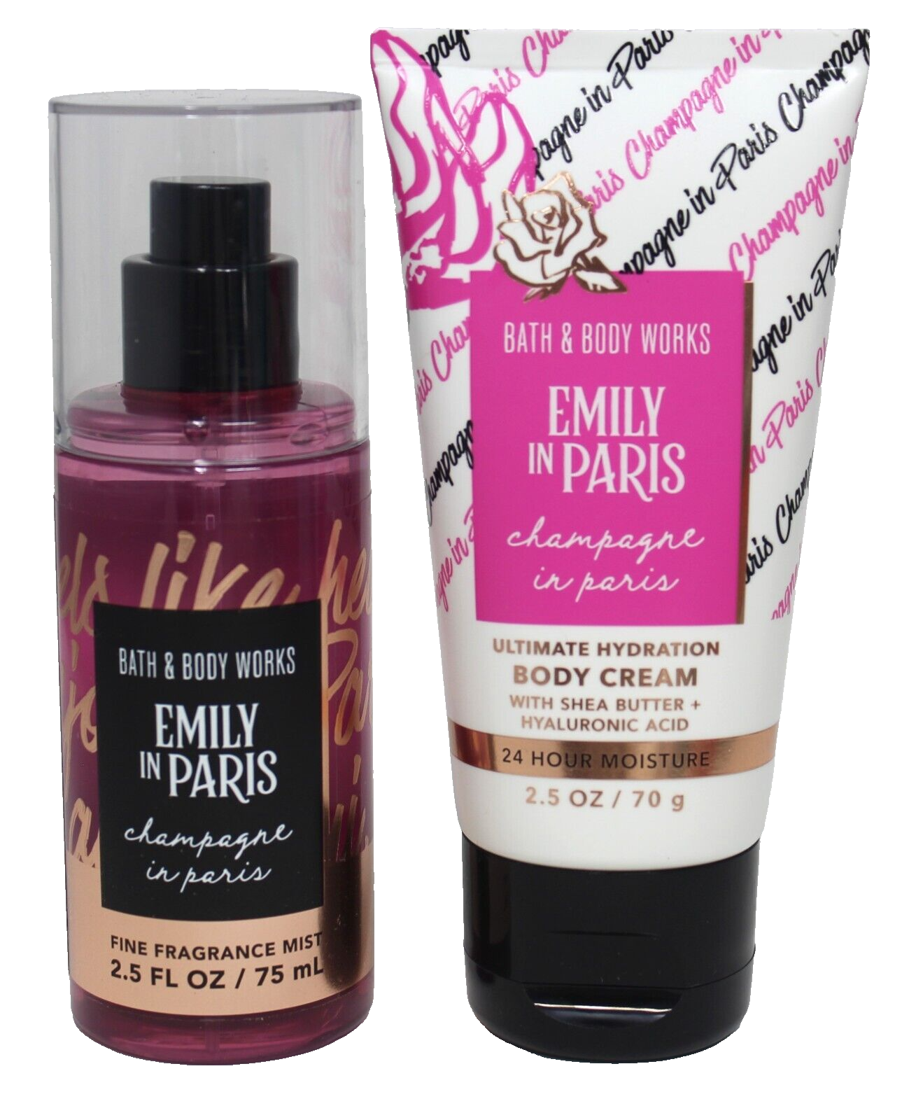 Bath Body Works Emily Paris Champagne Lotion & Mist 2.5 oz Hyaluronic Acid Shea