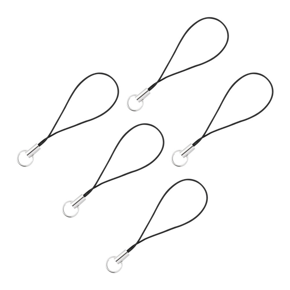 100Pcs Cell Phone Lanyard Hanging Ring Strap Keychain Holder for