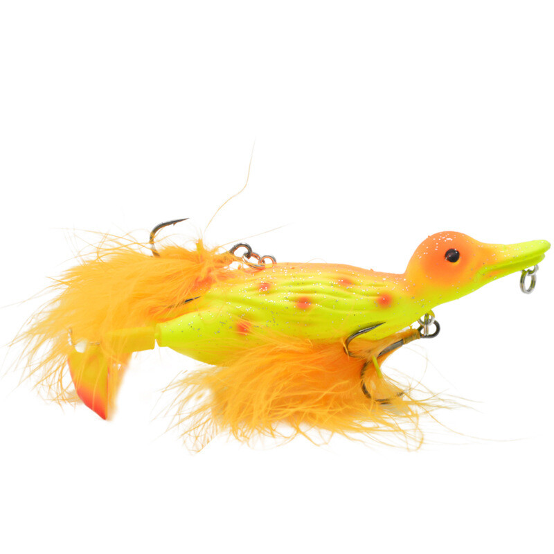 cheap fishing lures for ducks Yellow Duck Topwater Fishing Lure Floating Artificial Bait Plopping  Splashing