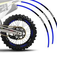 For YAMAHA YZ 450FX 16-23 22 21 Wheel Stickers Rim 21" 18" Dirt Bike P03B Blue