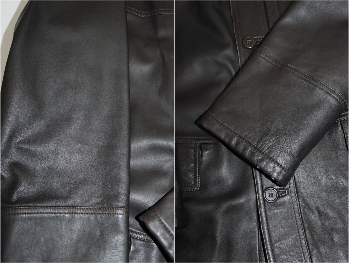 AJ Armani Jeans Vintage Men's Brown Leather Coat Jacket | eBay AJ Armani Jeans Vintage Men's Brown Leather Coat Jacket | eBay