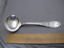 John C Moore Coin Silver LOUIS XIV (1847) GRAVY LADLE-7 3/8 Inch-Mono S