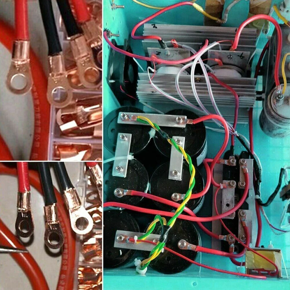140PCS Copper Ring Lug Terminals Heat Shrink Tubing Car Battery Wire Connectors - Image 2 of 4