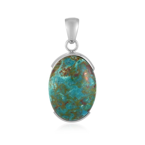 Cavill Chrysokoll AnhäNger Oval 19Ct Peru Sterlingsilber 925 Boho Schmuck Damen-image