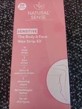 Natural Sense Sensitive Body Wax Strip Kit 10 Body Strips 6 Face 2 Bikini NIB