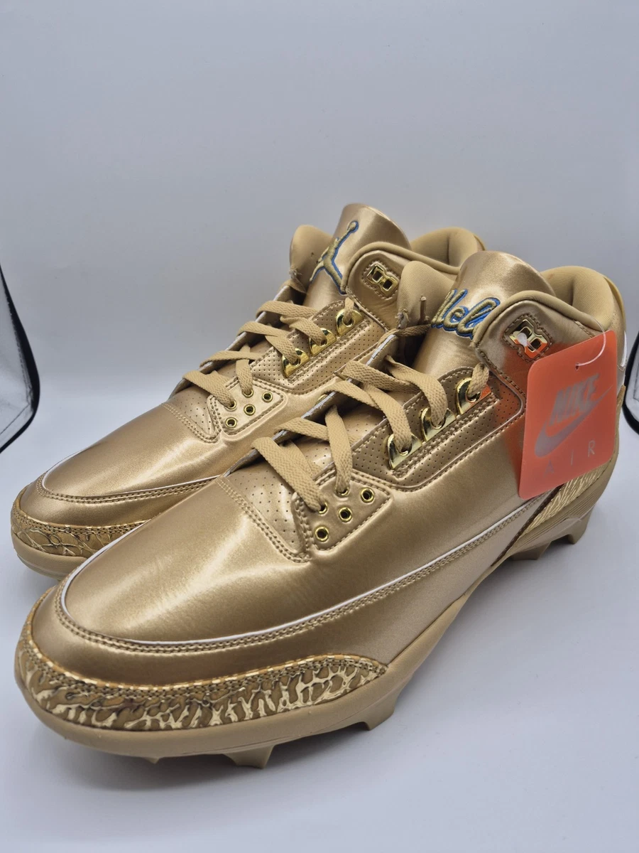 Jordan Retro 3 Force Savage UCLA P Gold Mens 16 Football Cleats HF5579-700 NEW Jordan 3 Force Savage PE UCLA Home for Sale | Authenticity  main image 4