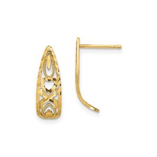 14k Yellow Gold Heart and X Mini Post Earrings