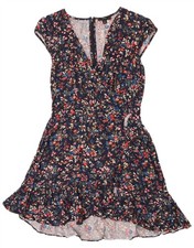 J. Crew Womens A-Line Dress US 6 Medium Navy Blue Floral Viscose DM08