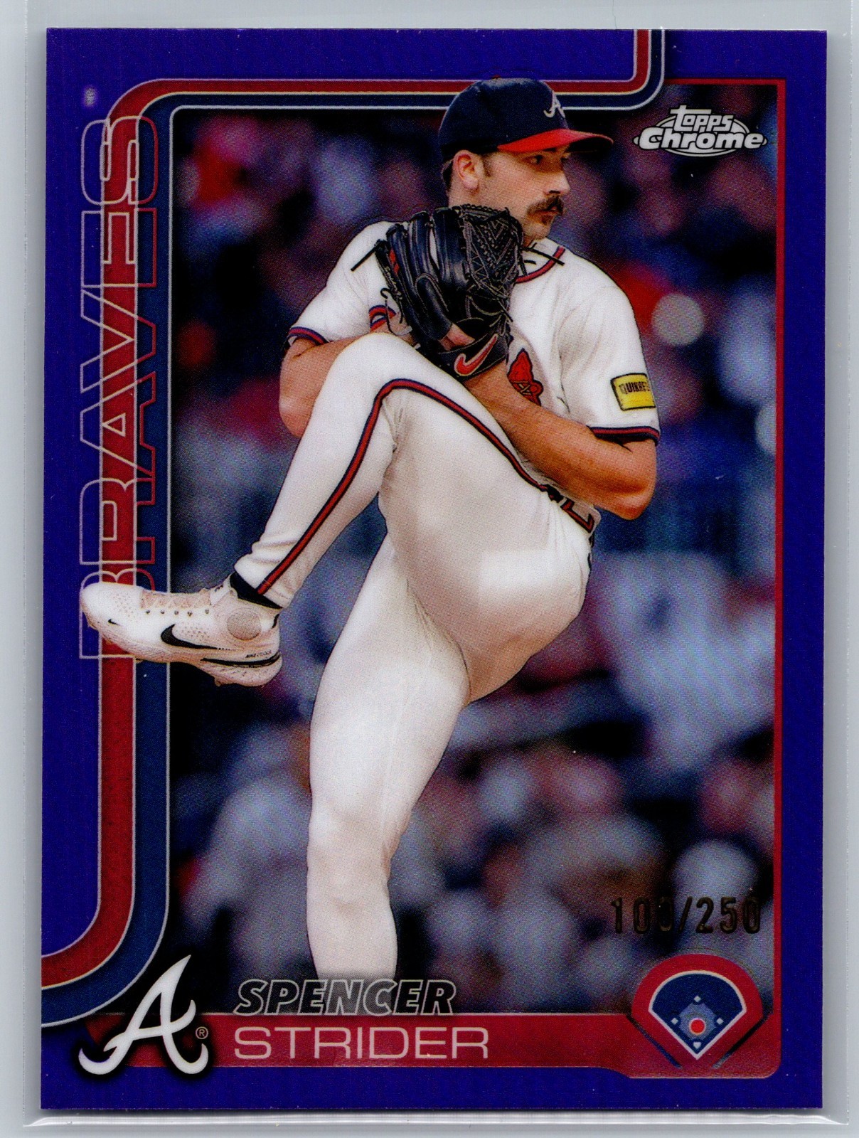 SPENCER STRIDER 2025 Topps Chrome PURPLE REFRACTOR ~ Braves /250