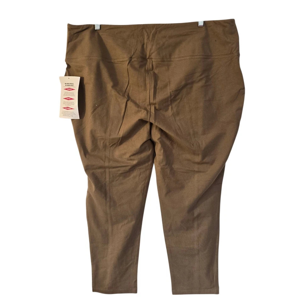 Pantalones ajustados de pierna ajustados para mujer con control Abdomen talla grande 3X color tostado de lujo nuevos sin etiquetas Foto 2 de 4