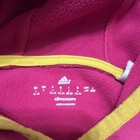 adidas Climawarm Pullover Fleece Hoodie Pink Yellow Trim Women's Size L
