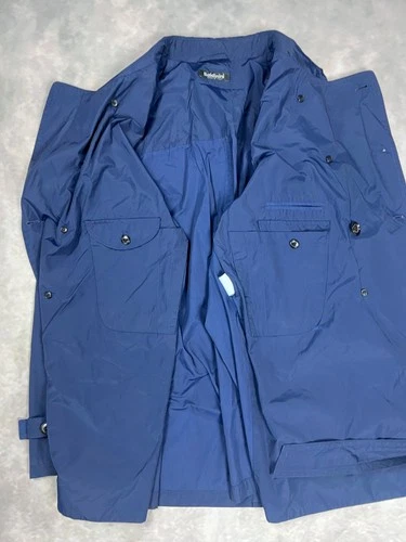 Baldinini Italy Luxury Navy Double Breasted Trench Coat Jacket Men's Size IT 54  image 6