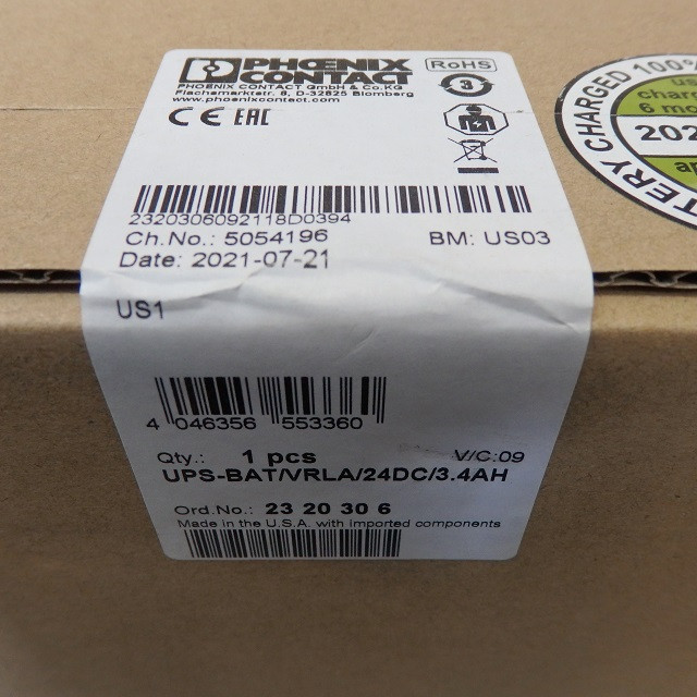 Phoenix Contact UPS-BAT/VRLA/24DC/3.4AH Battery Backup 2320306