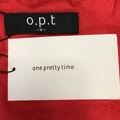 o.p.t Women's Red V-Neck Short Sleeve Back Zipper Lace Fit & Flare Midi Dress S - Picture 4 of 5