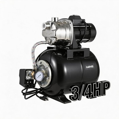 3/4 HP Shallow Well Pump Automatic Water Jet Booster System with Pressure Tank