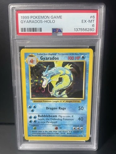Pokémon TCG Gyarados Holo Rare Card Base Set 1999 PSA 6 Graded