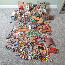 PLAYMOBIL LOT Parts figures horses Weapons Pieces Used good condition