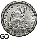 1854 Seated Liberty Quarter, With Arrows, Choice AU Collector Type Coin