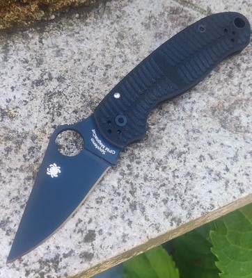 Spyderco Para 3 Salt Black G10 MagnaCut Black Blade Taschenmesser Clip