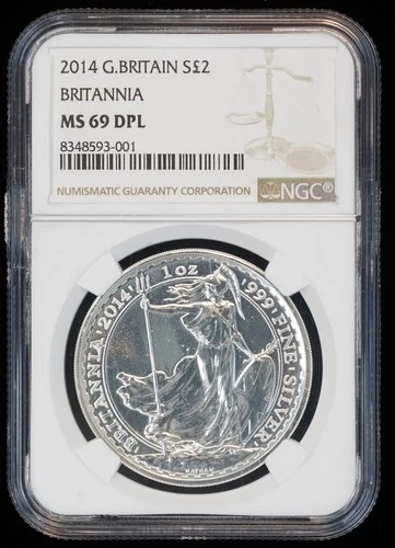 2014 Great Britain S £2 Britannia MS 69 DPL NGC