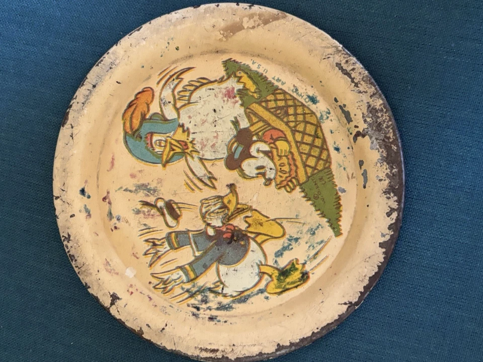 Juego de juguetes vintage 1930-40 Walt Disney Enterprises arte Ohio hojalata litografía Mickey Mouse Foto 4 de 4