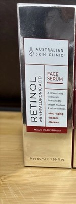 Australian Skin Clinic Retinol & Hyaluronic Face Serum Anti-Agent Repair 1.69 Oz