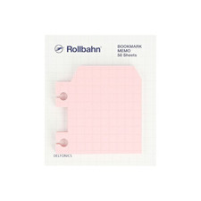 Delfonics Rollbahn Spiral Notebook Bookmark Memo: 2 in. x 2.15 in. Light Pink 