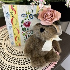 Boyds Bears Plush LYNETTE BEARLOVE 6" The Archive Collection Jointed Floral Hat