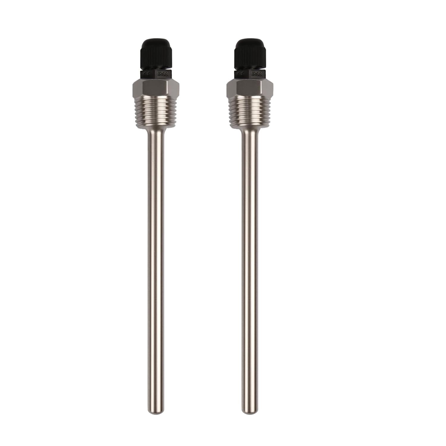 Thermowell 2x 1/2" stainless steel for temperature sensor & temperature sensor