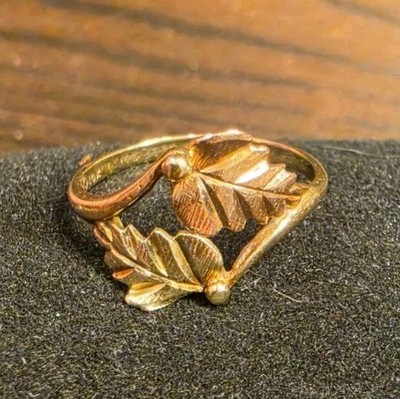 Black Hills Gold, Yellow And Rose Gold  Ring Band Size 5,  10k