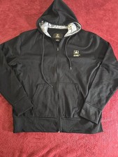 U.S. ARMY Men  s Full Zip Sweatshirt Black Licensed Size XL Logo Casual Pocket
