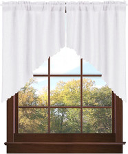 Soft Burlap Look Swag Curtains Rustic Natural Rod Pocket Kitchen Valance Curtain