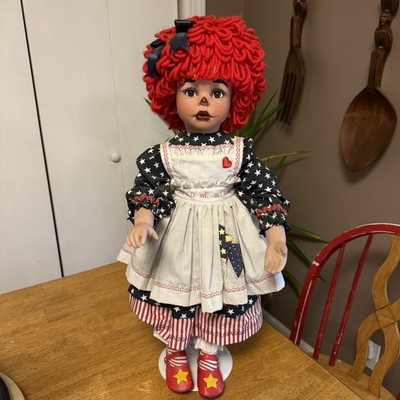 Paradise Galleries Rag Time Molly Porcelain Doll 26'' America United We Stand